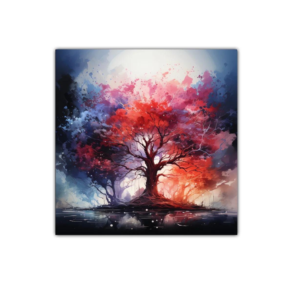 Árbol en colores vibrantes con reflejo tranquilo — imagen principal