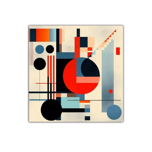 Composición geométrica vibrante con contrastes intensos