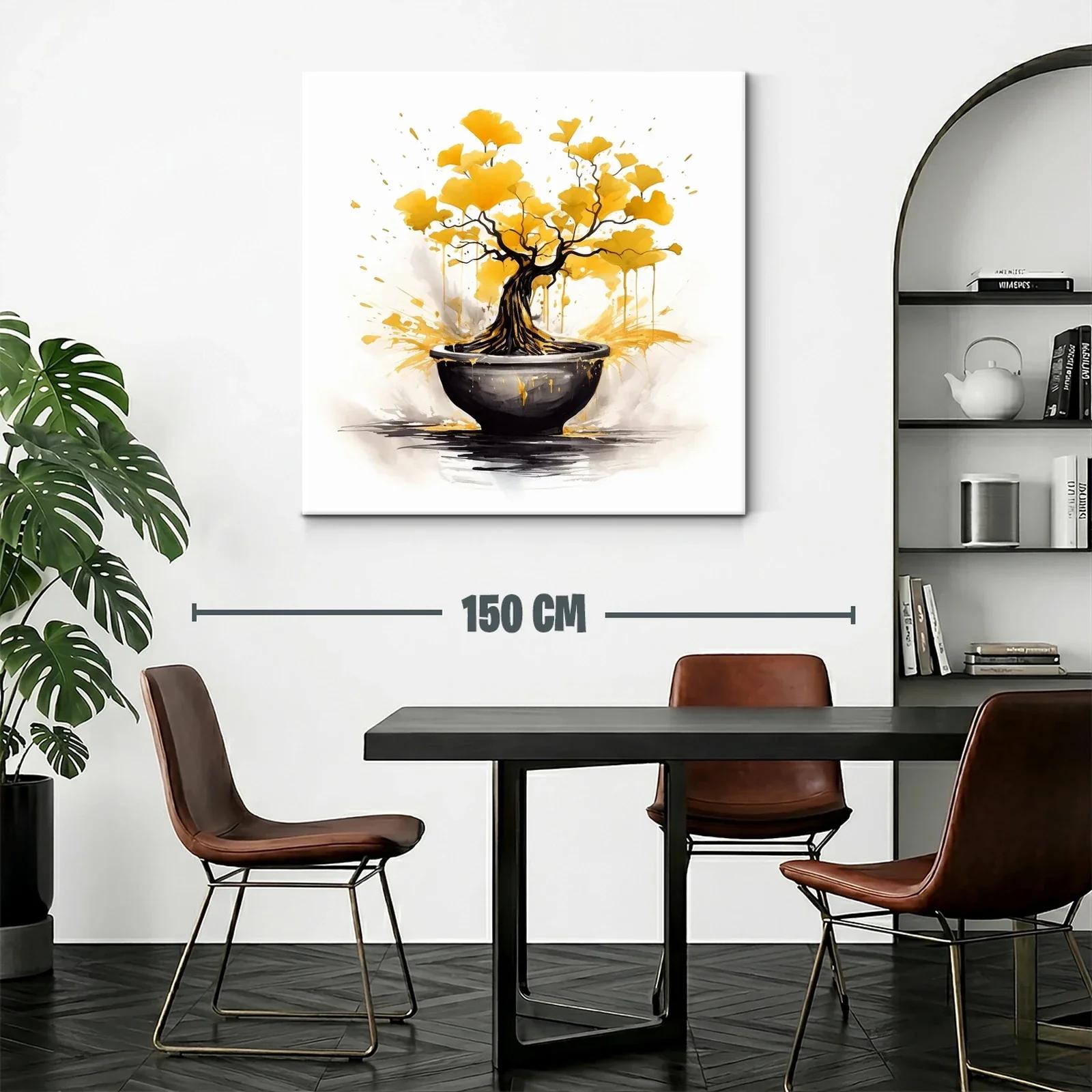 Árbol Dorado con Ramas Abstractas en Maceta Negra — miniatura 2