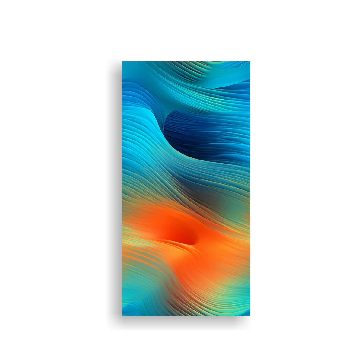 Cuadro de formas onduladas abstractas con remolino coral