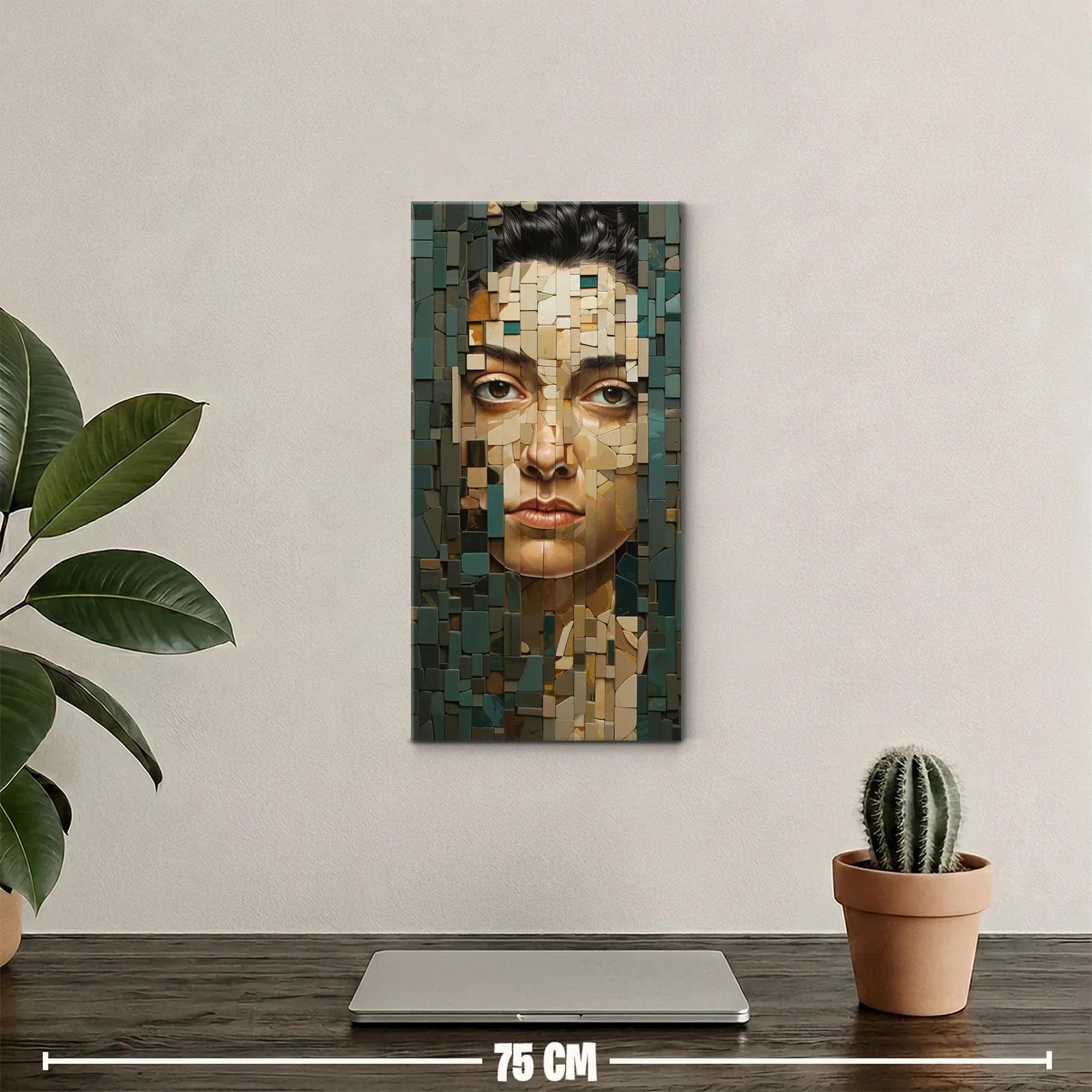 Cuadro rostro femenino mosaico fragmentado — miniatura 2