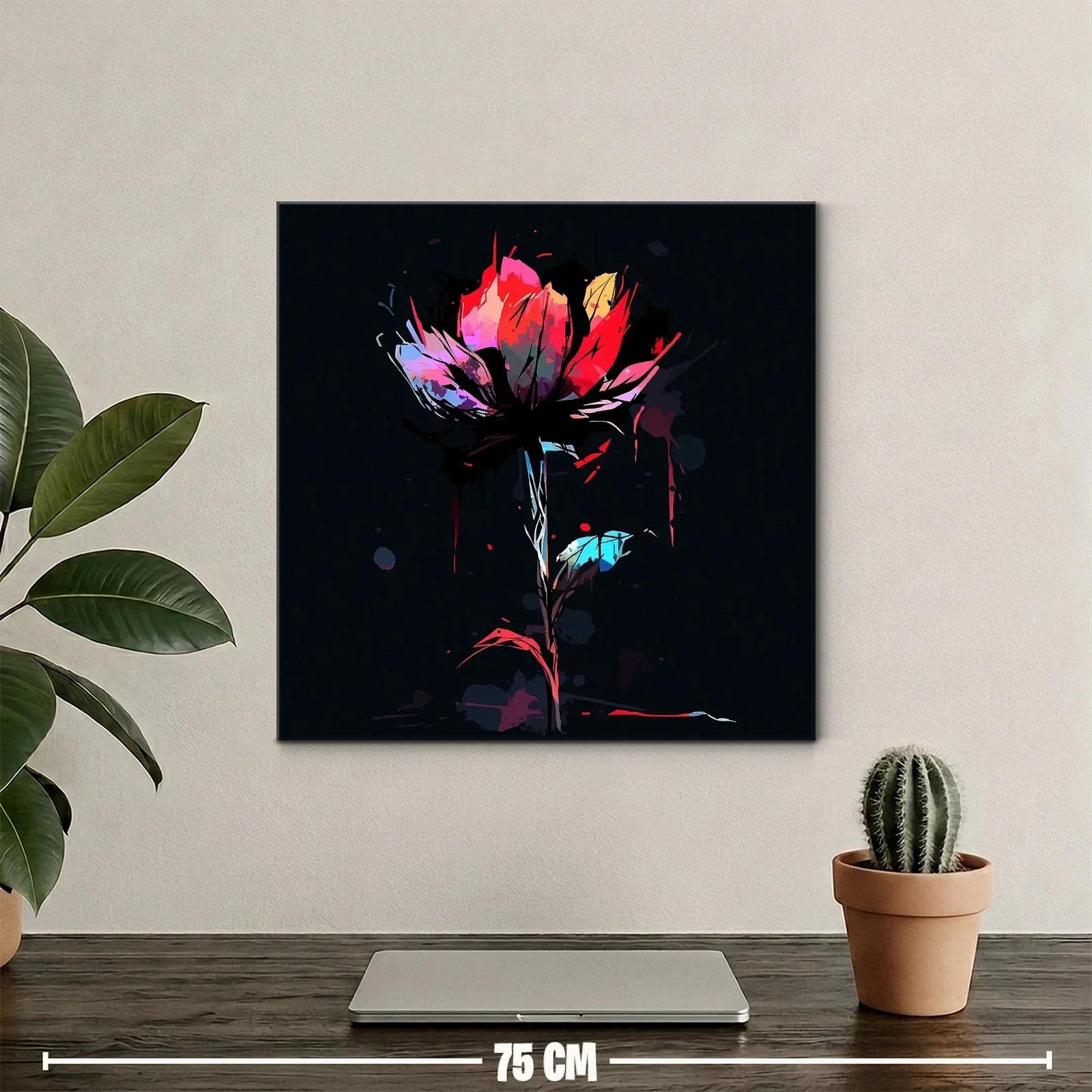 Flor vibrante con tonos intensos sobre fondo oscuro — miniatura 2