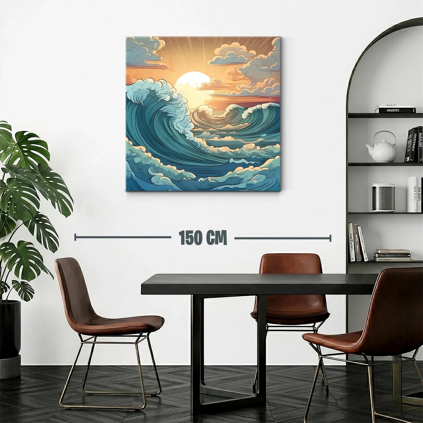 Atardecer sobre olas dinámicas en calma y movimiento — miniatura 2