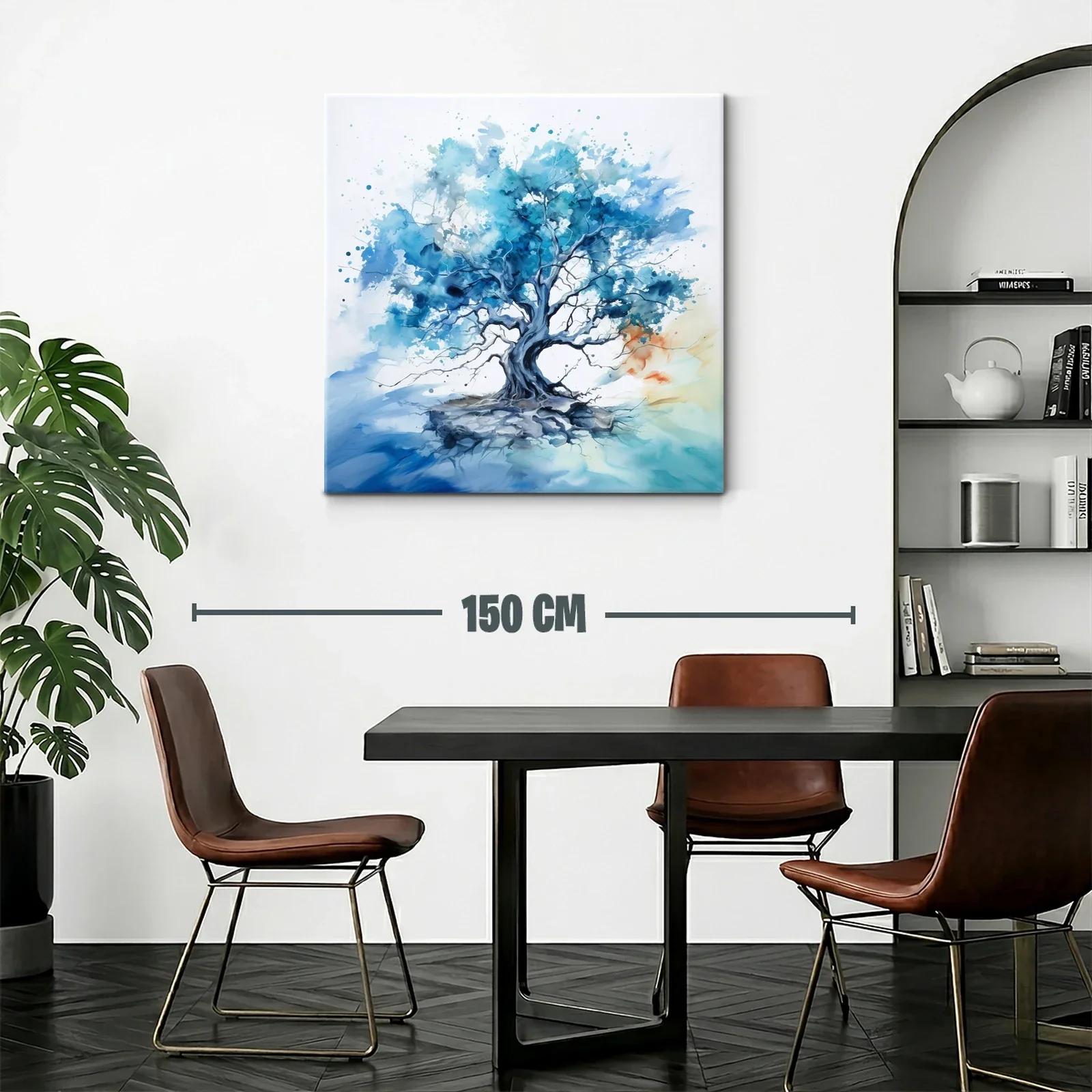 Árbol Azul en Movimiento con Toques de Luz Cálida — miniatura 2
