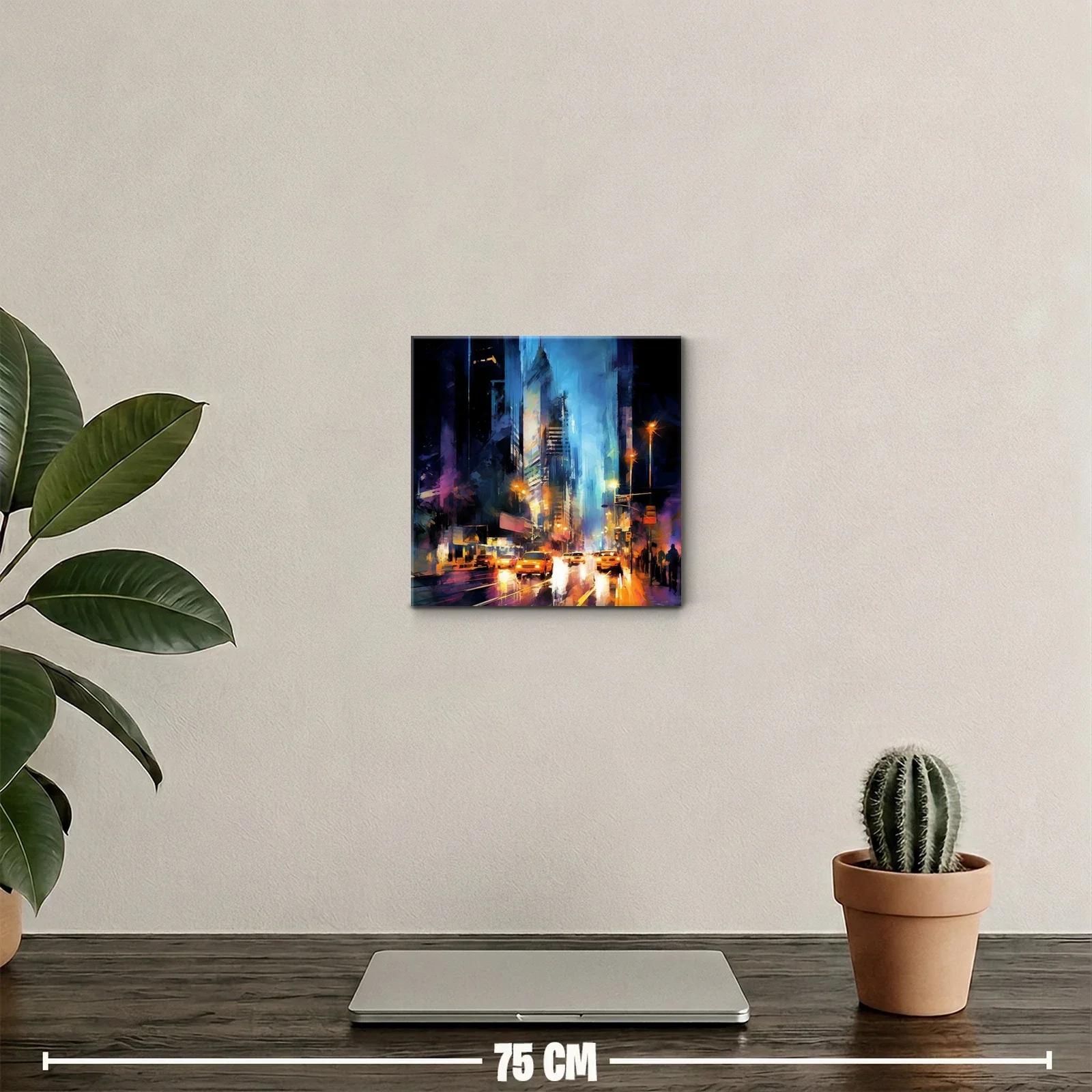 Atardecer vibrante en ciudad con luces y movimiento nocturno — miniatura 2