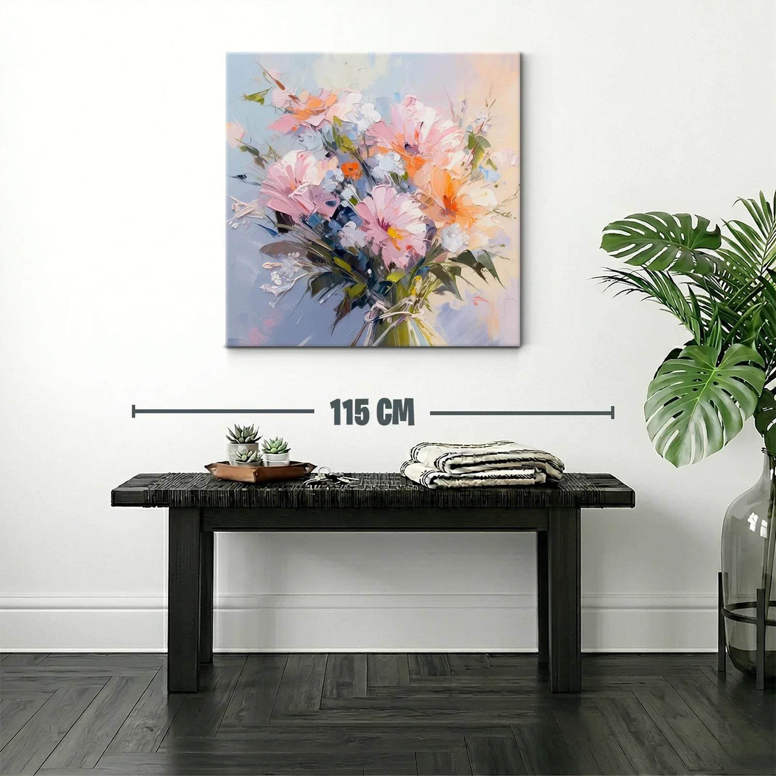 Ramo de flores vibrantes con tonos pastel y cálidos — miniatura 2