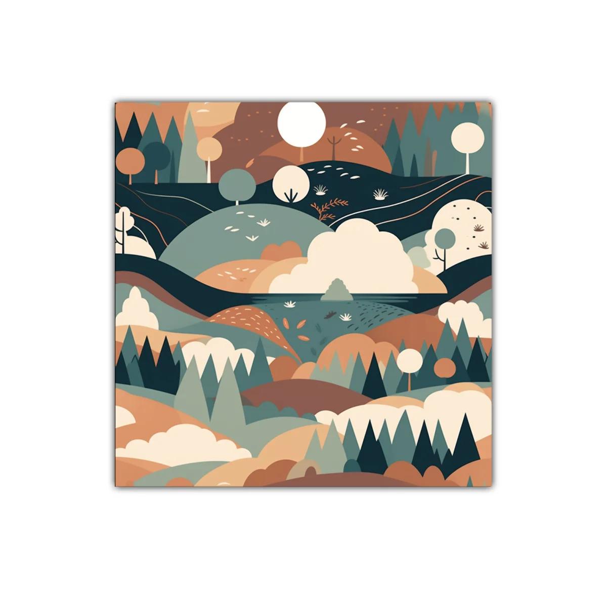 Paisaje abstracto sereno con tonos tierra y formas suaves — imagen principal
