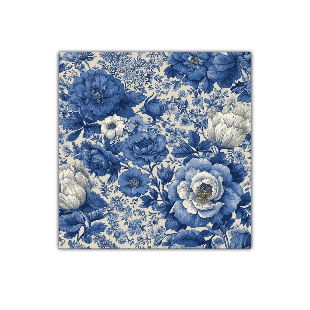 Elegancia floral en tonos azules para cualquier espacio