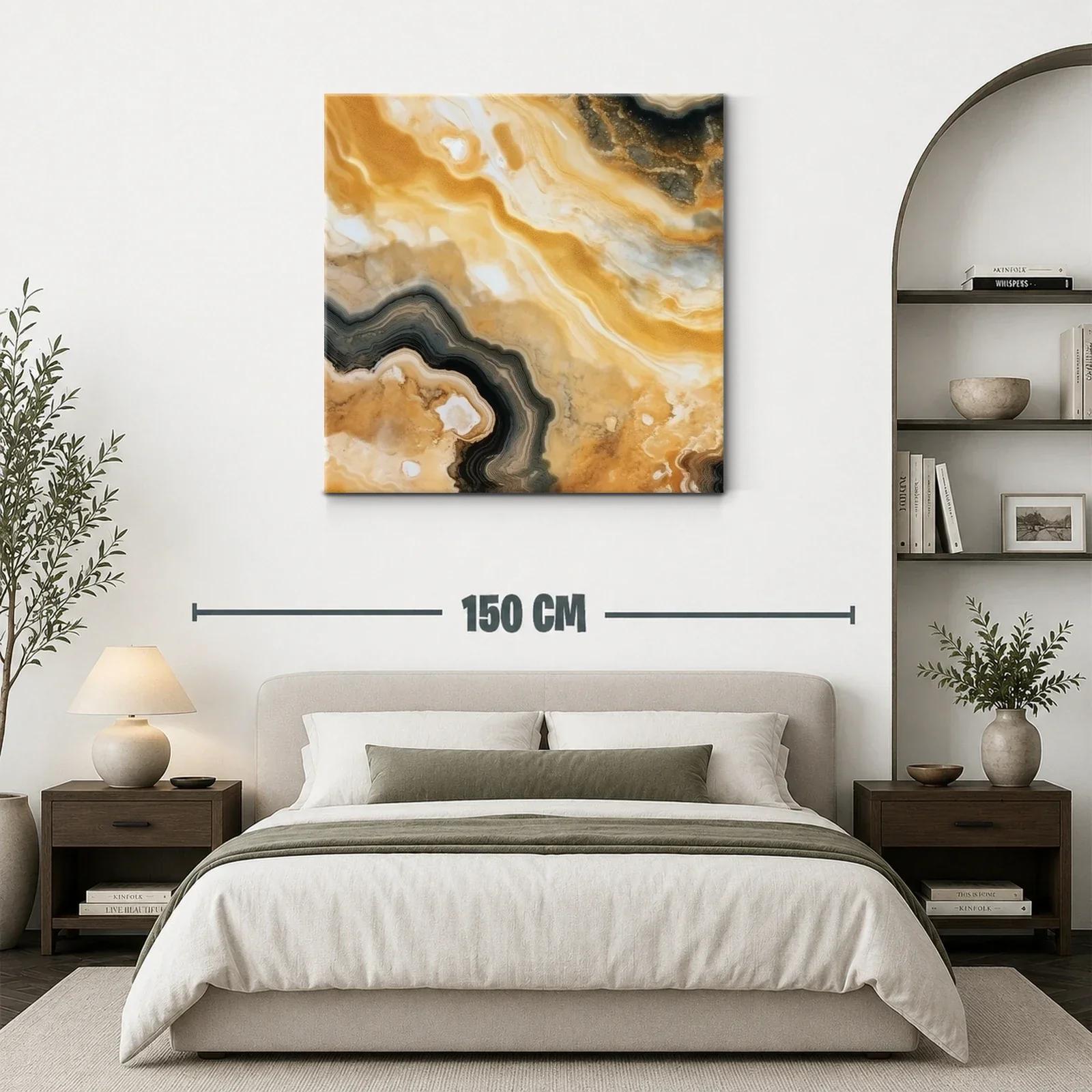 Arte abstracto con tonos cálidos y terrosos para interiores modernos — miniatura 3