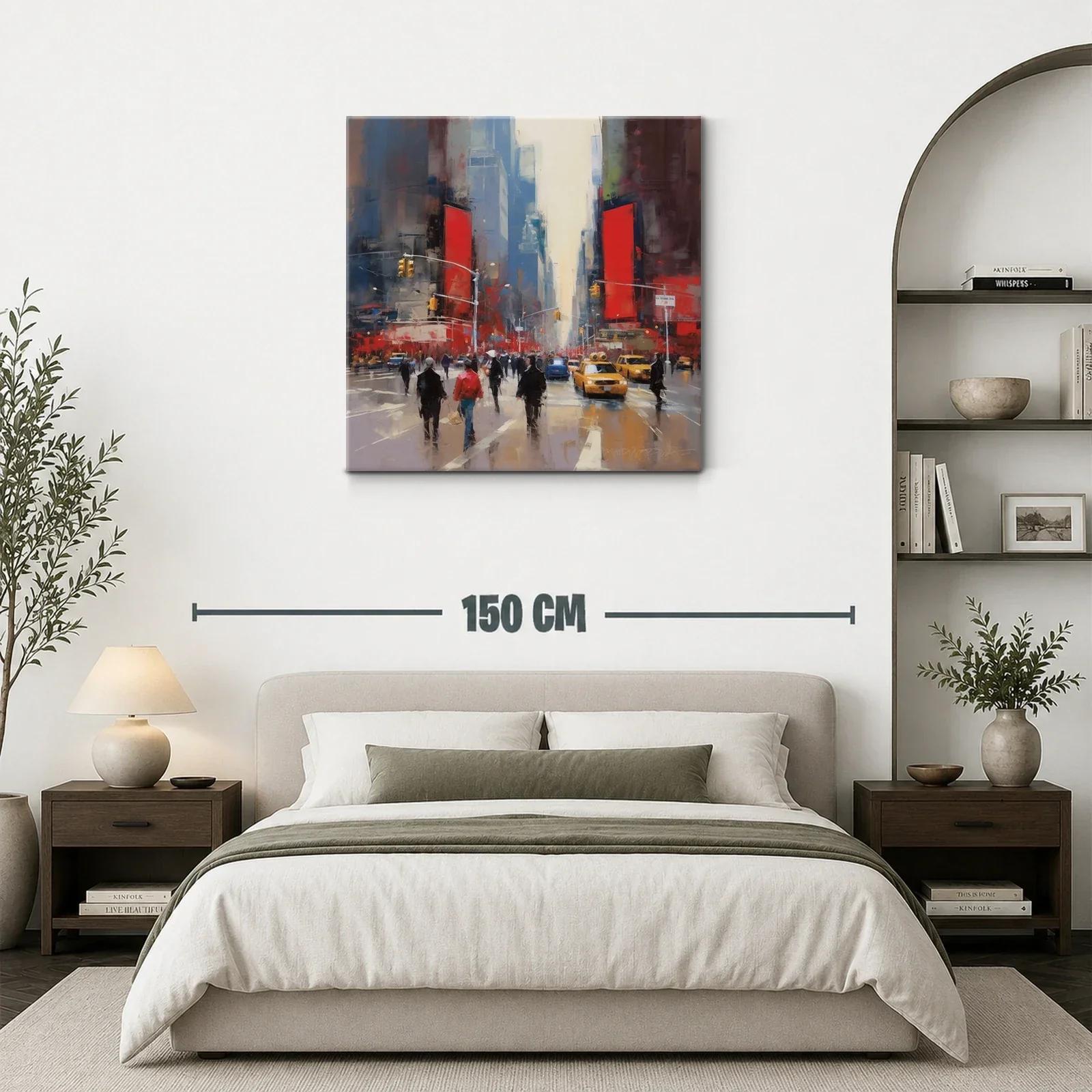 Calle urbana con taxis amarillos y luces vibrantes — miniatura 3