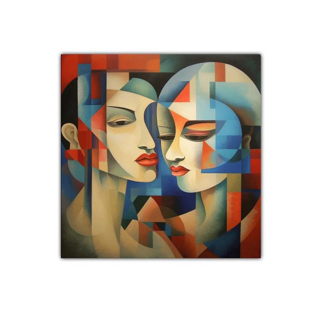Retratos abstractos en tonos cálidos y fríos vibrantes