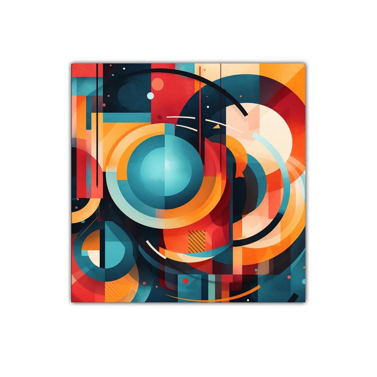 Composición geométrica vibrante en tonos cálidos y fríos — imagen principal