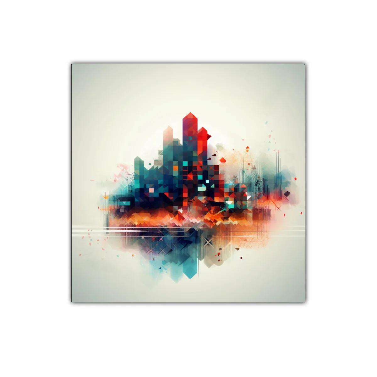 Composición abstracta con tonos cálidos y fríos en equilibrio — imagen principal
