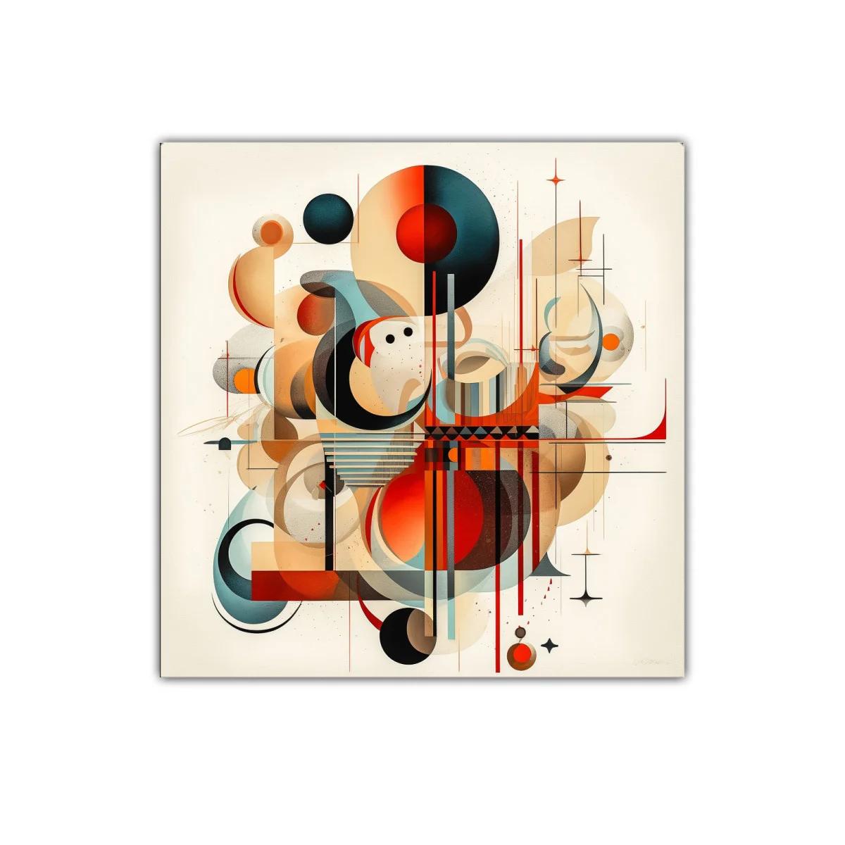 Composición abstracta con formas geométricas y colores cálidos — imagen principal