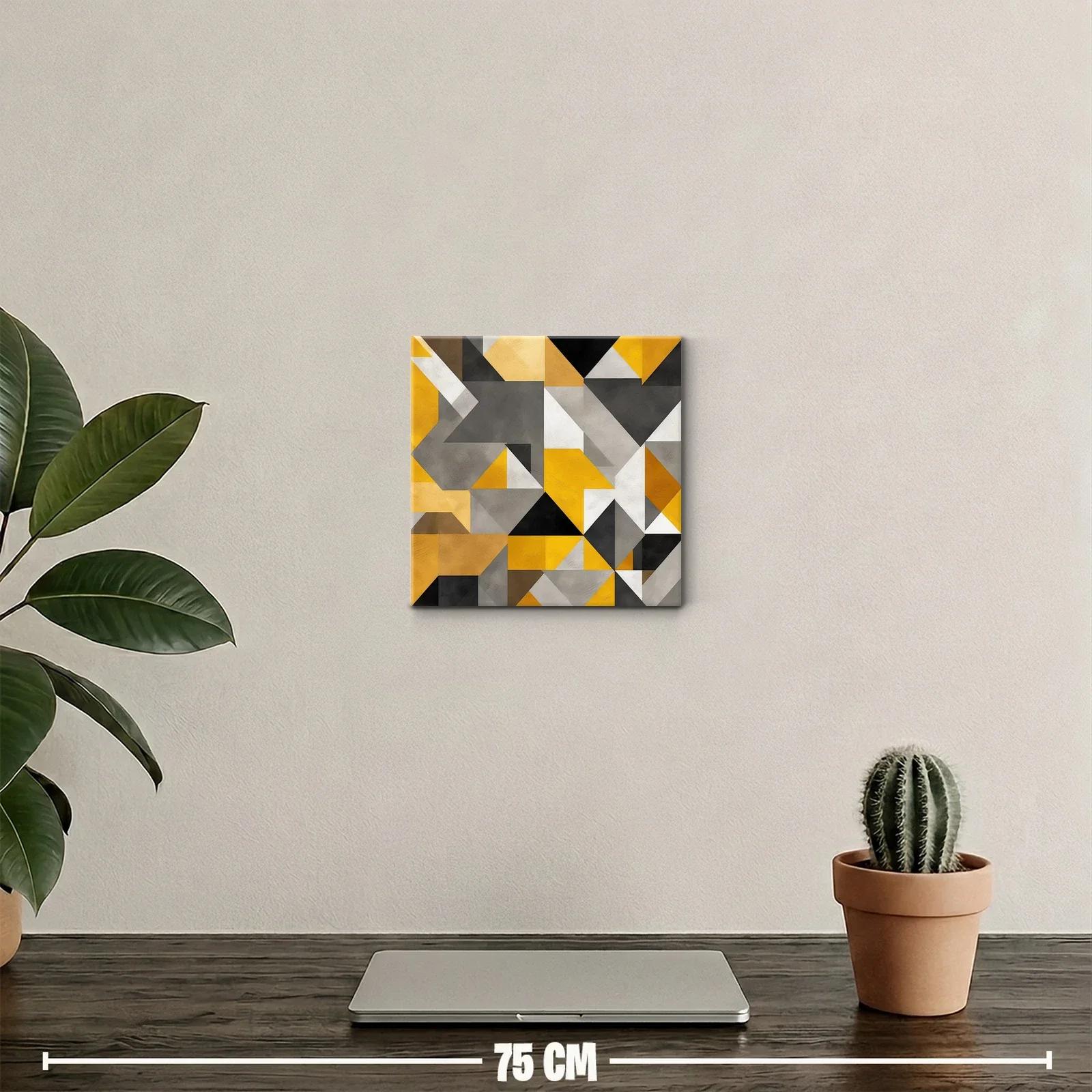 Composición geométrica moderna en tonos amarillos y grises — miniatura 2