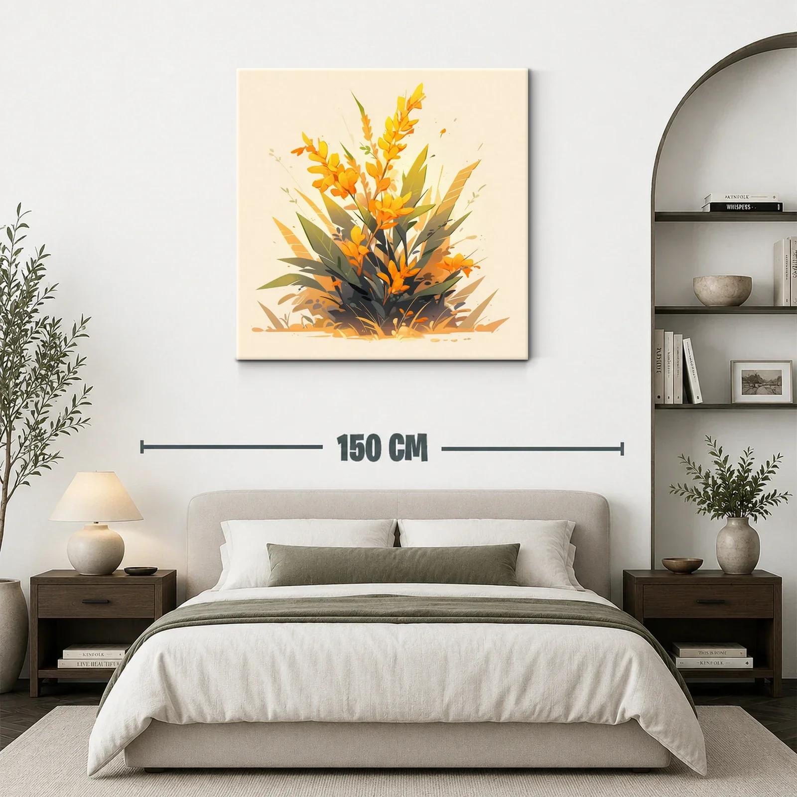 Ramo vibrante de flores naranjas con hojas verdes — miniatura 3