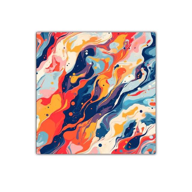 Cuadro abstracto con explosión de colores vibrantes y dinámicos