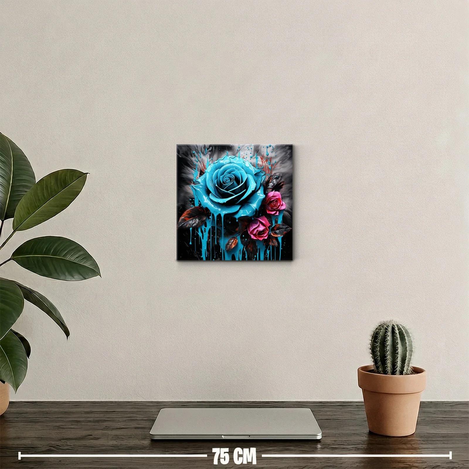 Rosas vibrantes con efecto pintura líquida en tonos intensos — miniatura 2