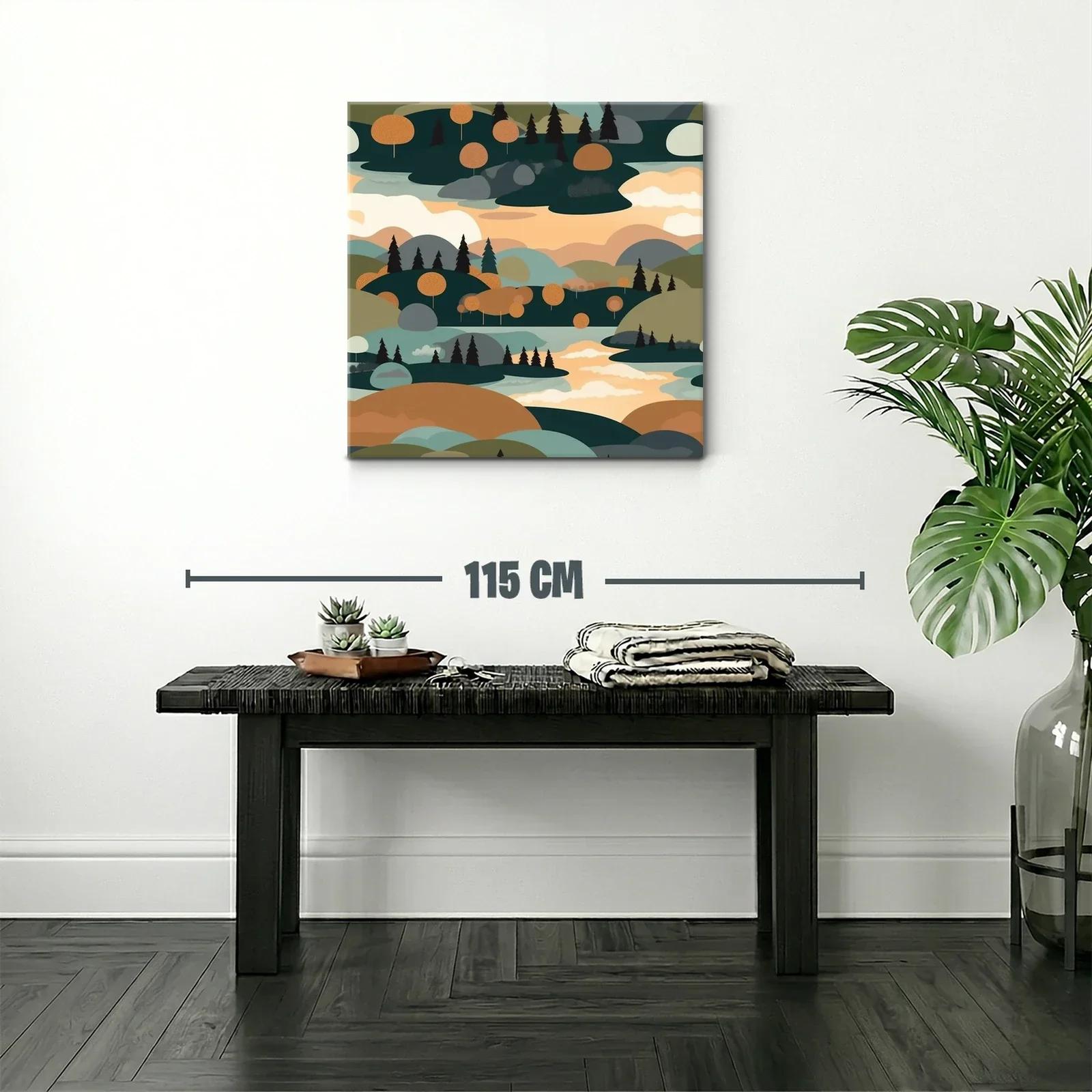 Paisaje abstracto con tonos cálidos y contrastes suaves — miniatura 2