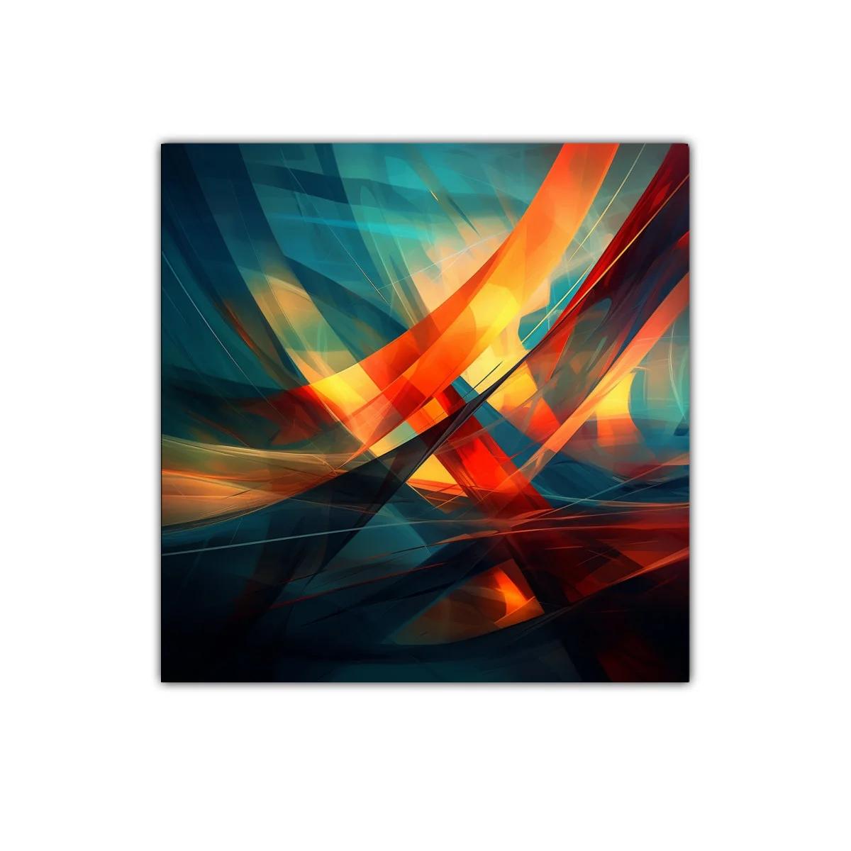 Composición abstracta con formas dinámicas y colores cálidos — imagen principal