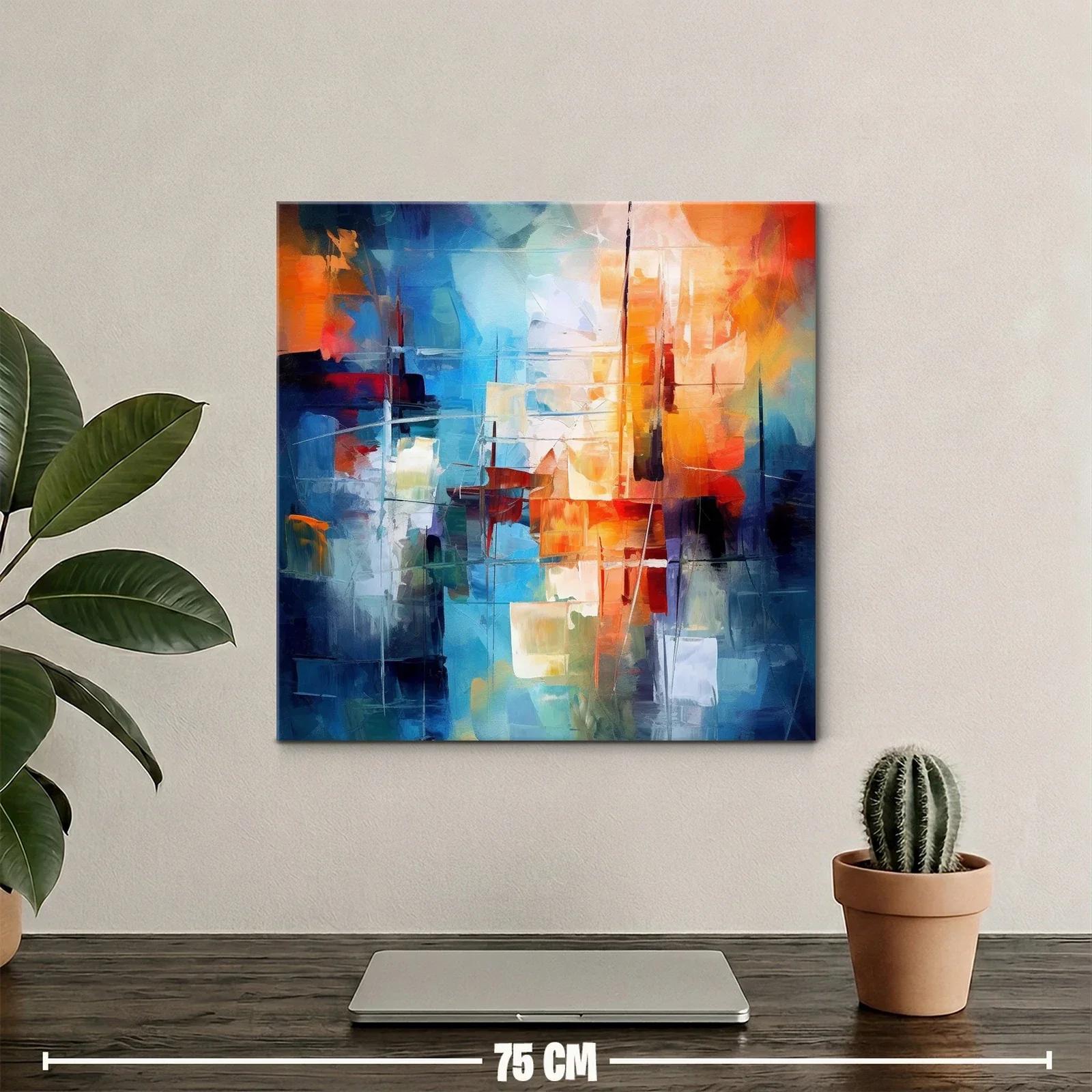 Composición abstracta moderna en tonos azul y naranja — miniatura 2