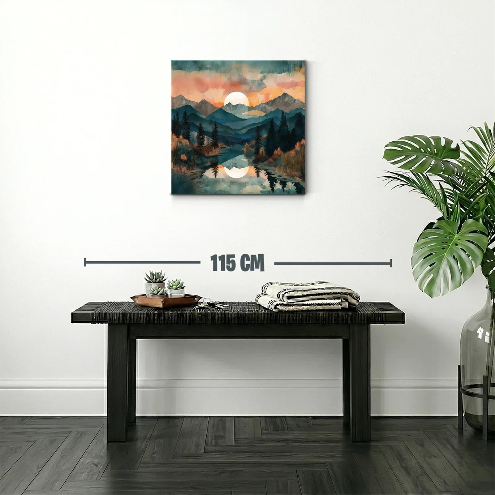 Paisaje sereno de montaña con reflejo al atardecer — miniatura 2