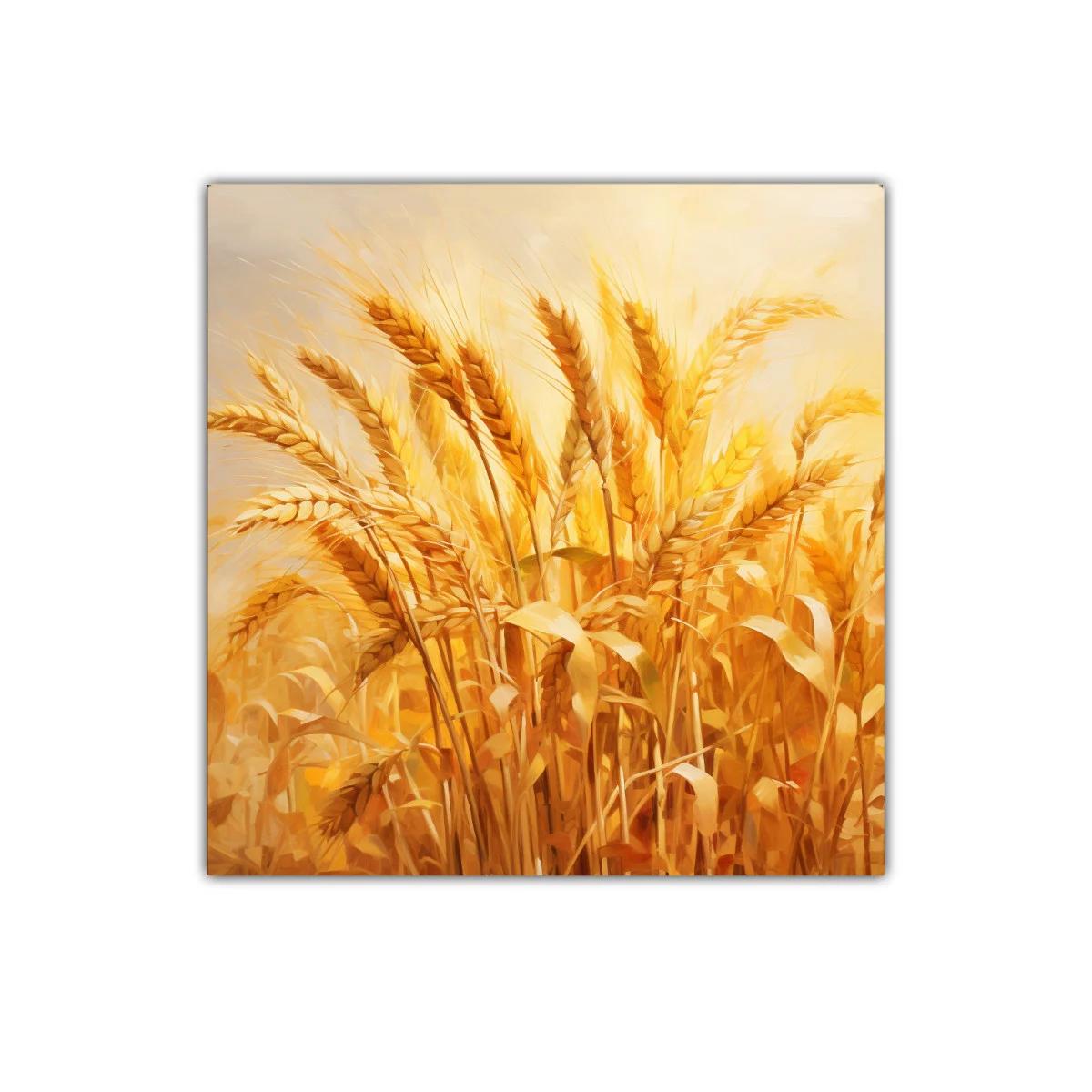 Cuadro inspirador con espigas doradas en campo de trigo — imagen principal
