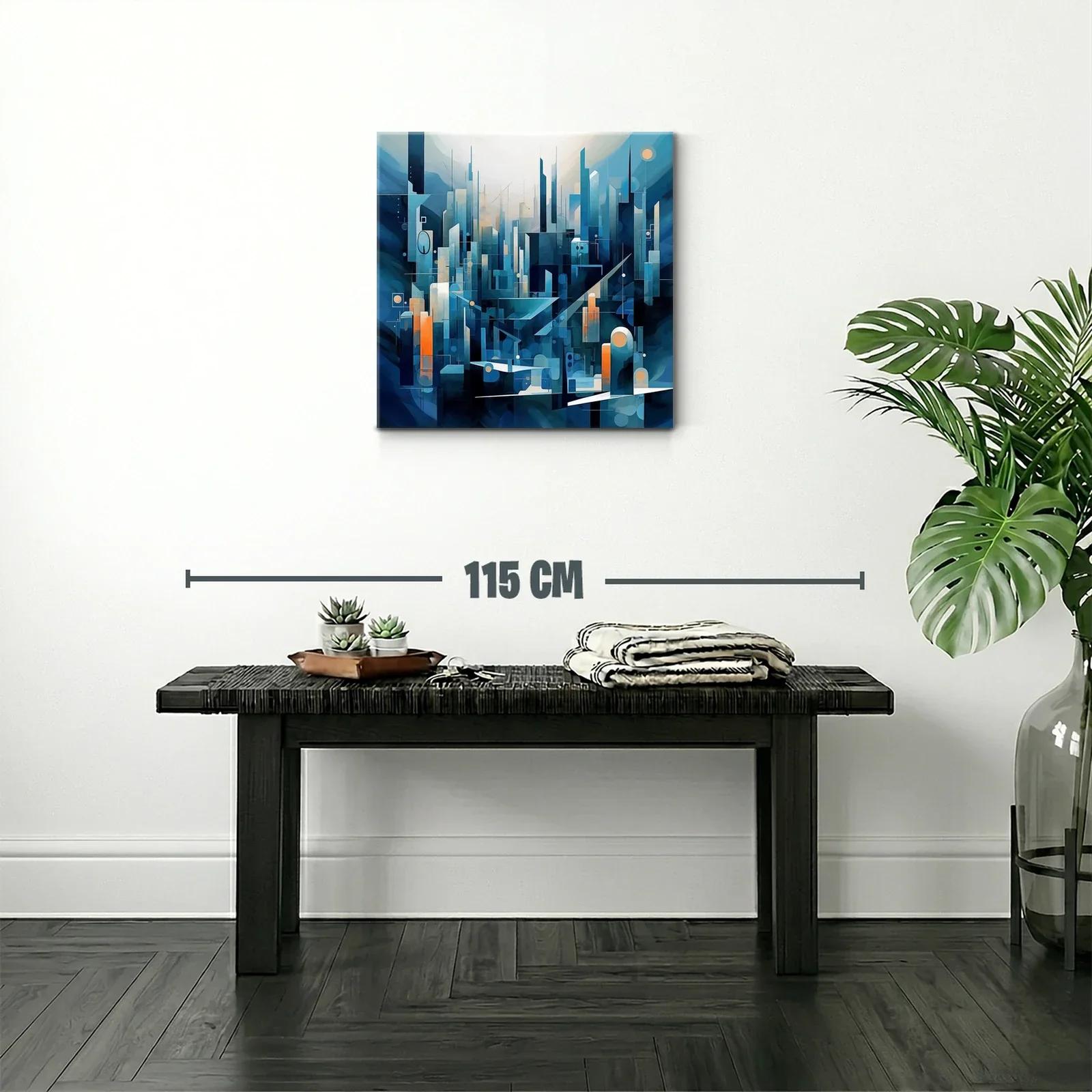 Composición abstracta de ciudad futurista en tonos azules — miniatura 2