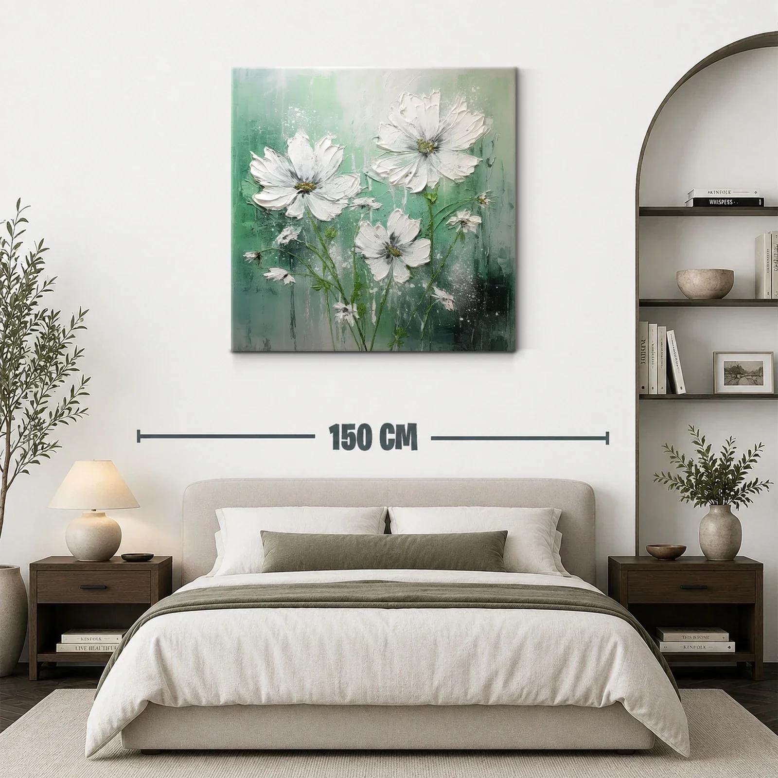 Cuadro floral en tonos verdes y blancos suaves — miniatura 3