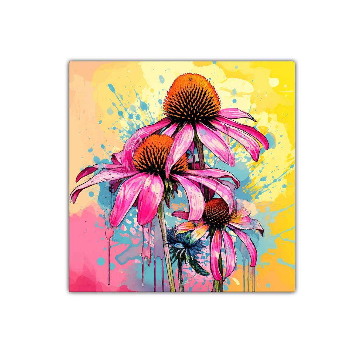 Flores vibrantes con fondo colorido y energético — imagen principal