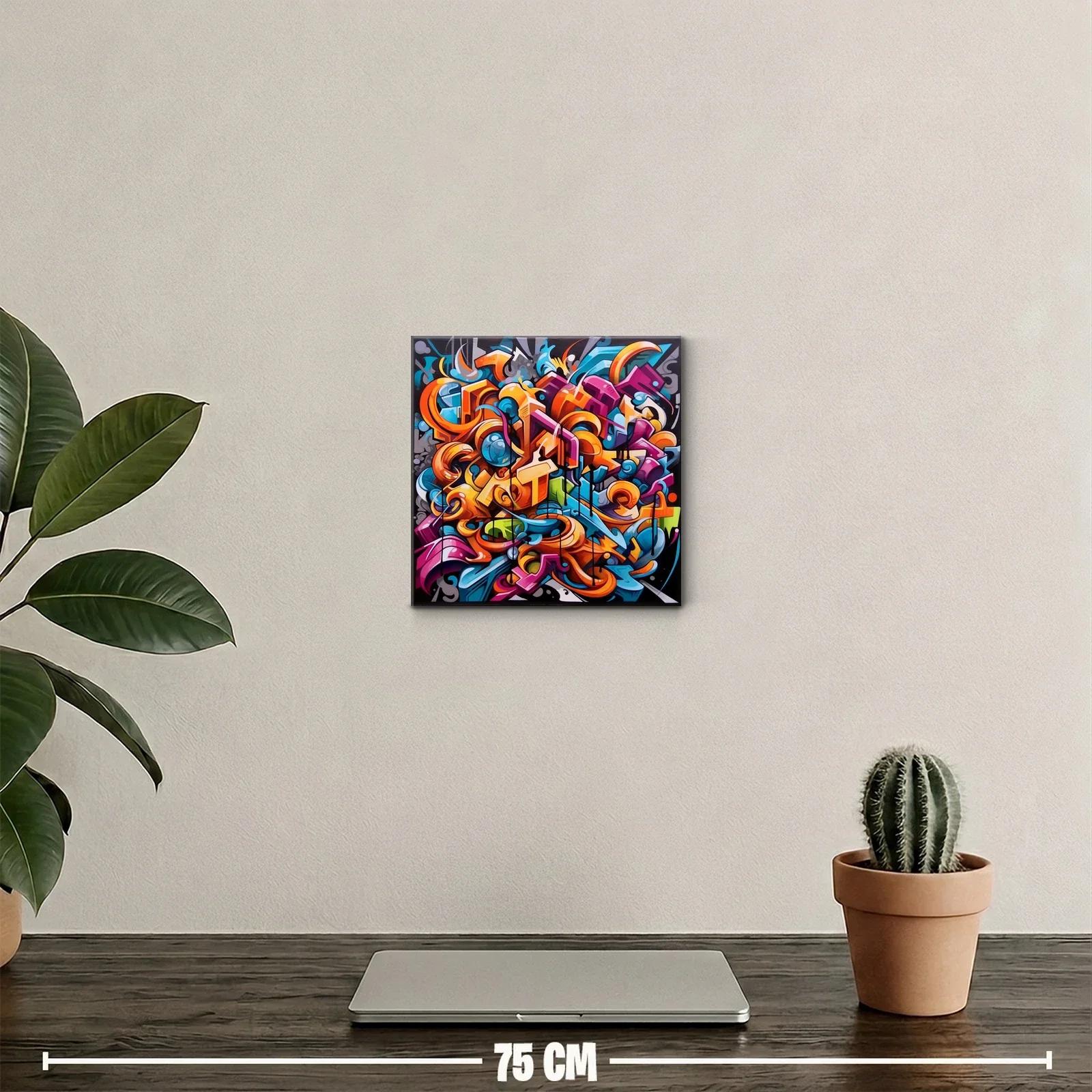Cuadro abstracto con formas y colores vibrantes — miniatura 2