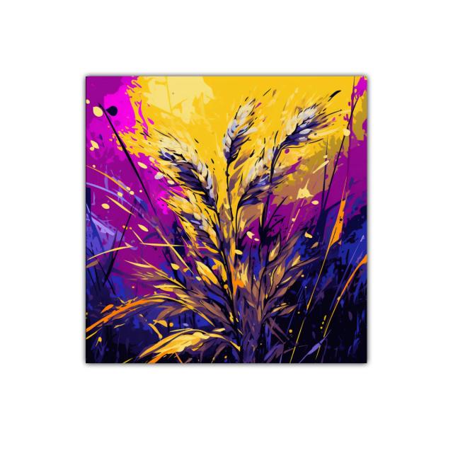 Cuadro decorativo de espigas vibrantes en colores intensos