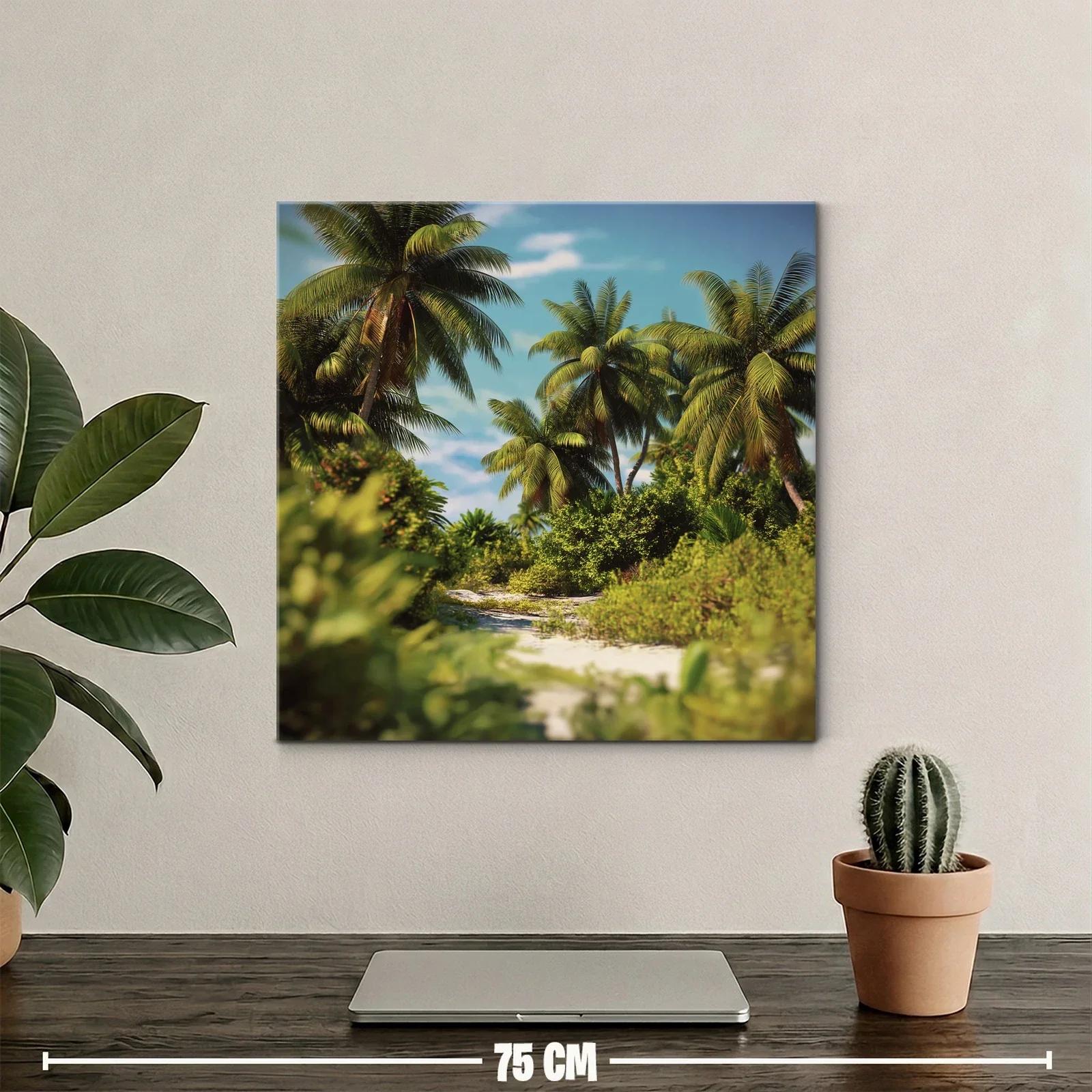 Paisaje tropical con palmeras y vegetación exuberante — miniatura 2