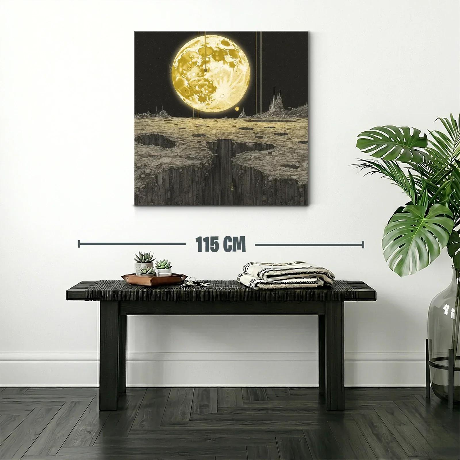 Paisaje lunar con visión futurista y luz dorada intensa — miniatura 2