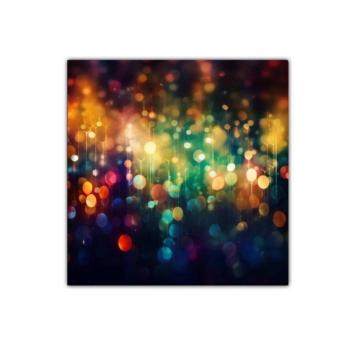 Cuadro decorativo con luces abstractas y colores vibrantes