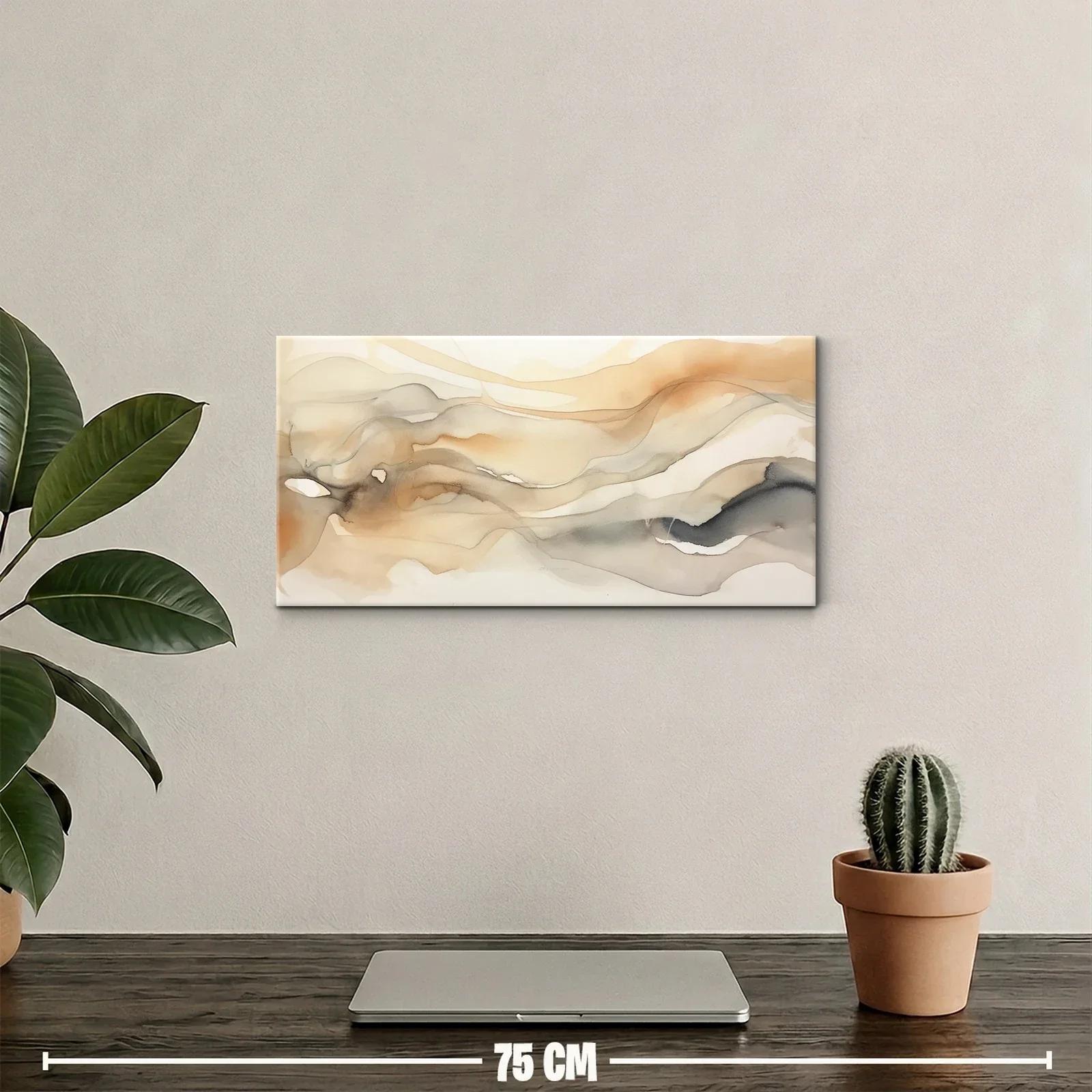 Cuadro flujo abstracto con bandas onduladas y vacíos claros — miniatura 2