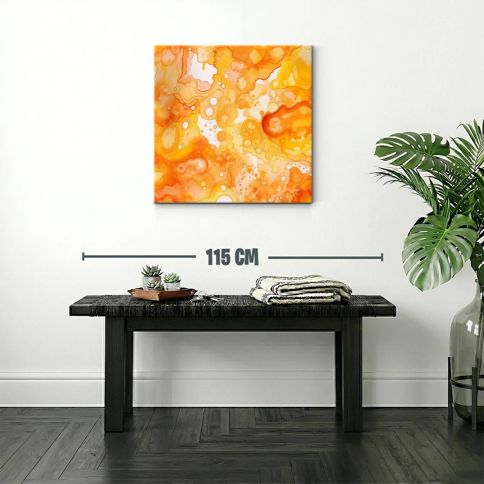Arte abstracto en tonos cálidos y vibrantes naranja y amarillo — miniatura 2