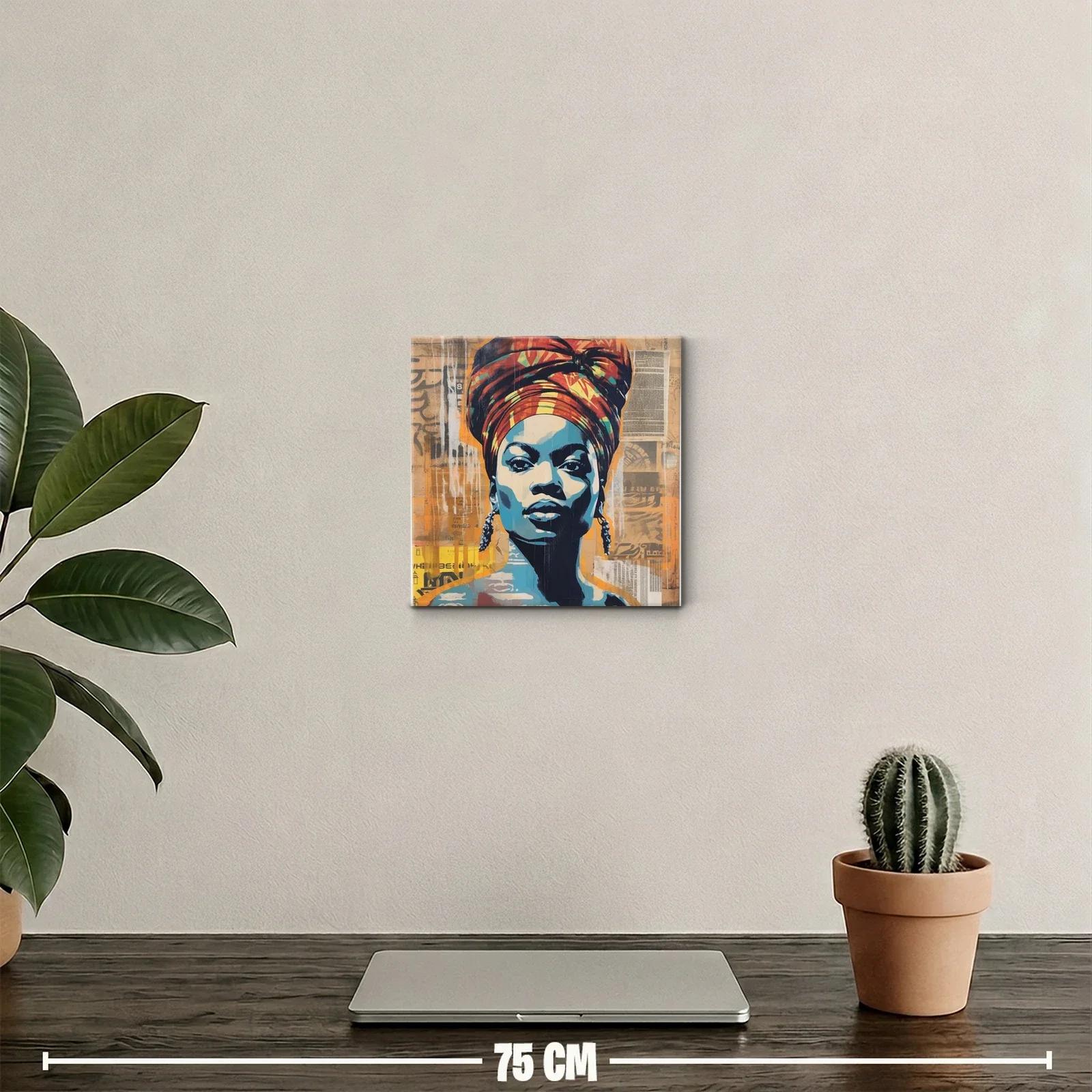 Retrato vibrante de mujer con turbante colorido — miniatura 2