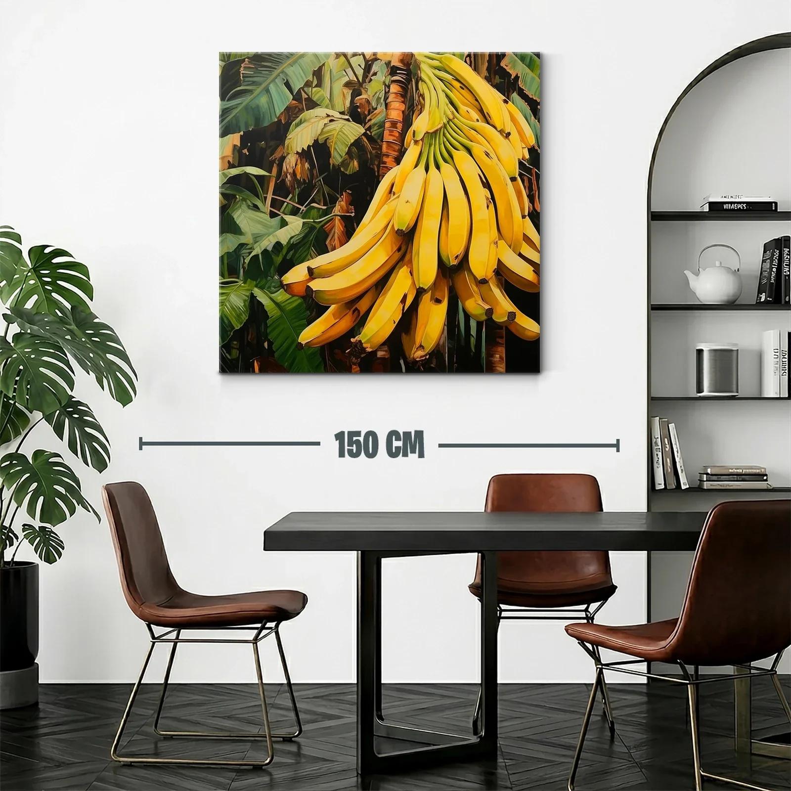 Racimo de plátanos maduros en entorno tropical exuberante — miniatura 2