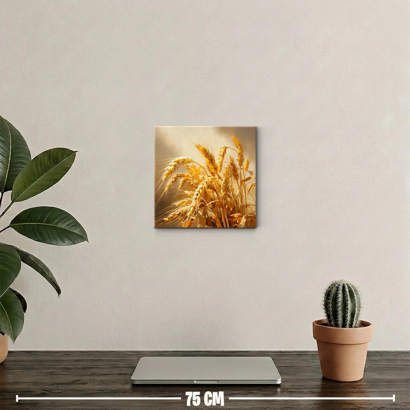 Cuadro decorativo de espigas doradas entre la luz cálida — miniatura 2