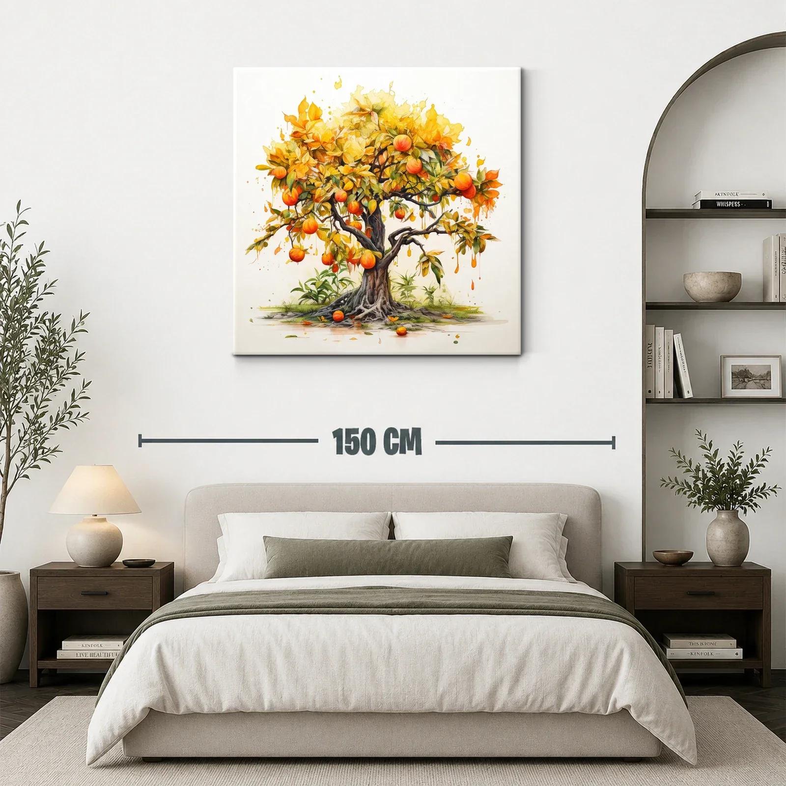 Árbol frutal vibrante con tonos cálidos y detalle artístico — miniatura 3