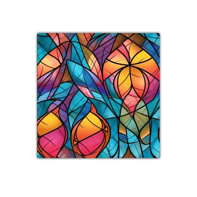 Cuadro abstracto con formas y colores vibrantes