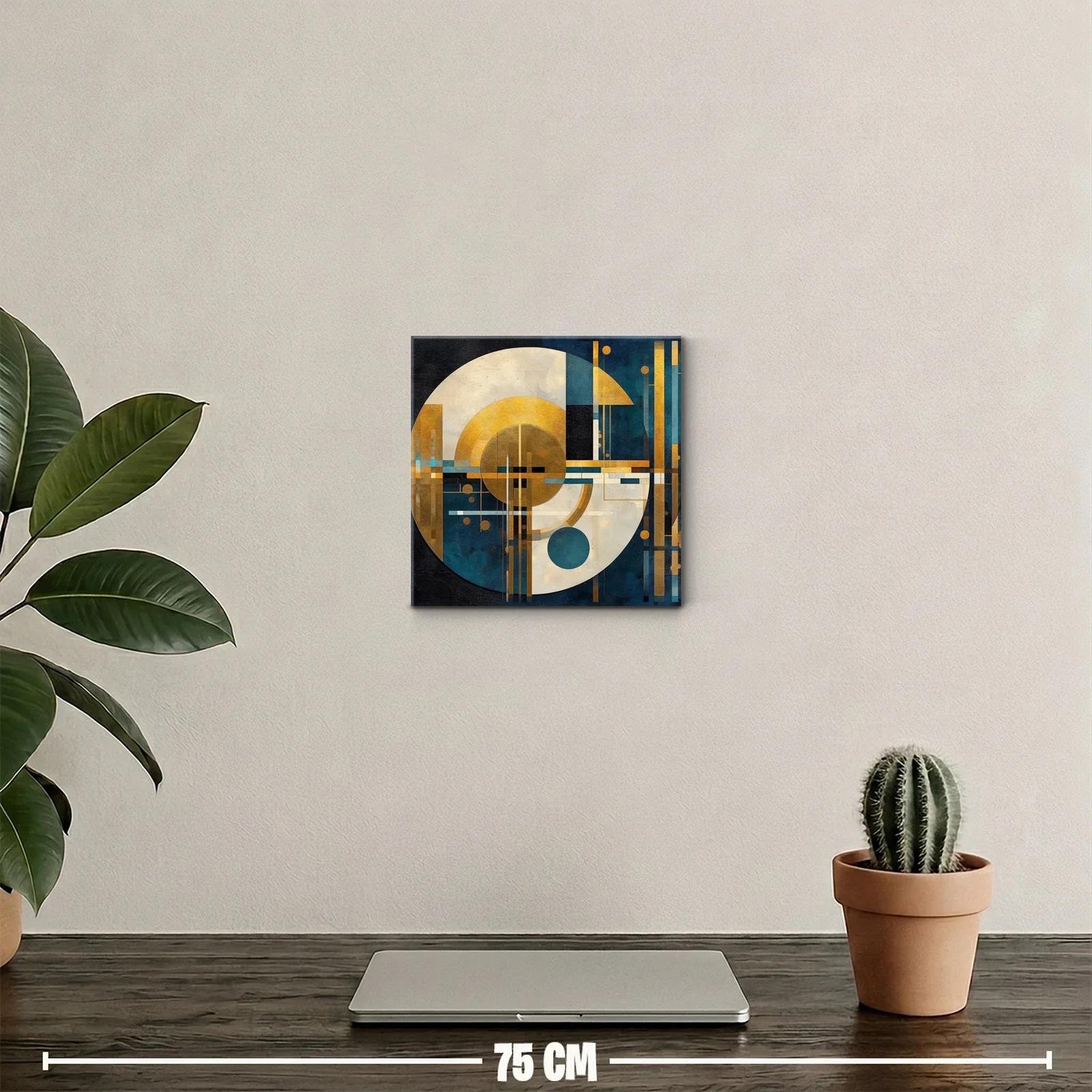 Composición geométrica con tonos dorados y azules intensos — miniatura 2