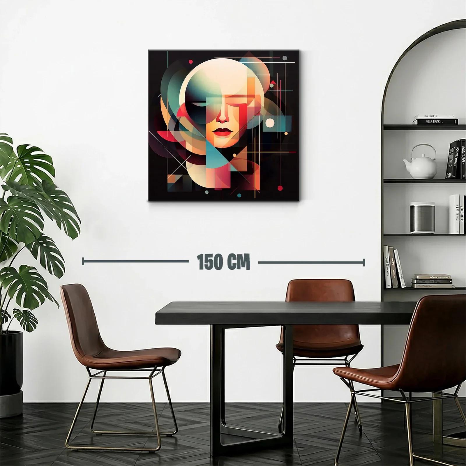 Rostro geométrico en paleta cálida y tonos fríos — miniatura 2