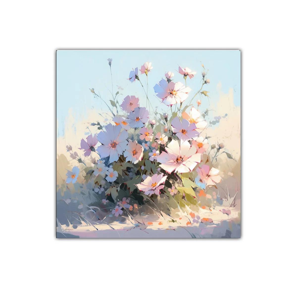 Cuadro decorativo con flores delicadas en tonos pastel
