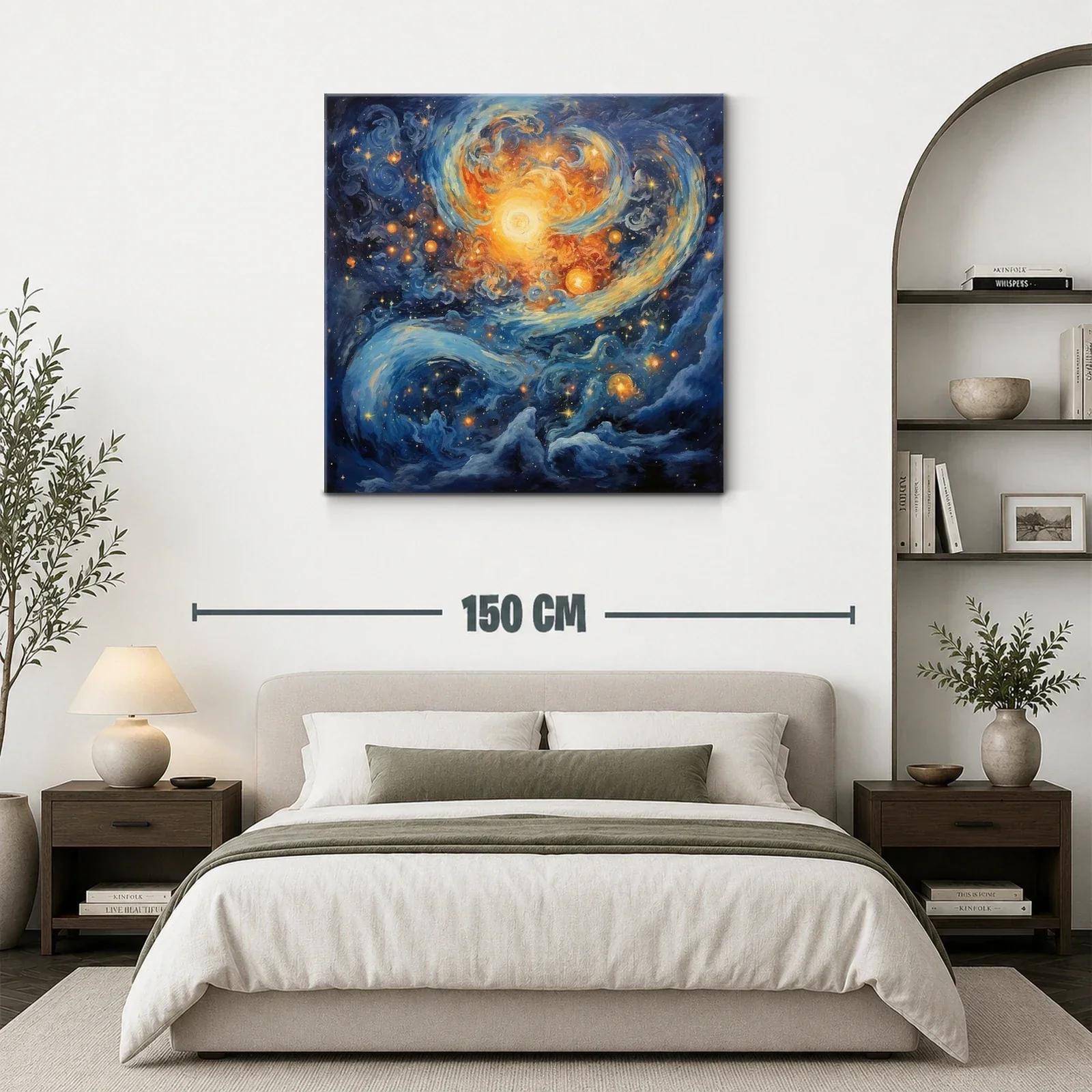 Cuadro galaxia vibrante con luz y movimiento celestial — miniatura 3