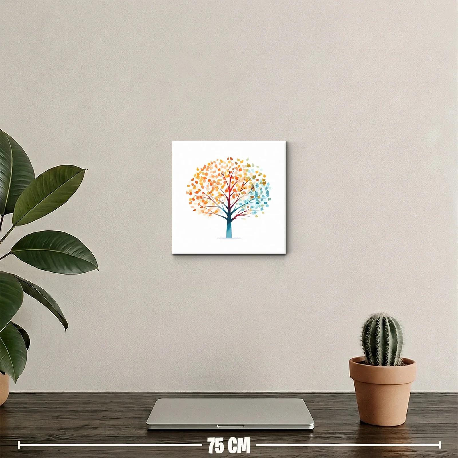 Árbol colorido con hojas en tonos cálidos y fríos — miniatura 2