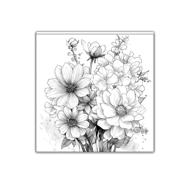 Elegante ramo floral en blanco y negro para decorar espacios delicados