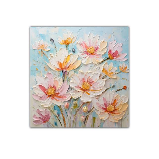 Lienzo floral con delicados tonos pastel y brillo cálido
