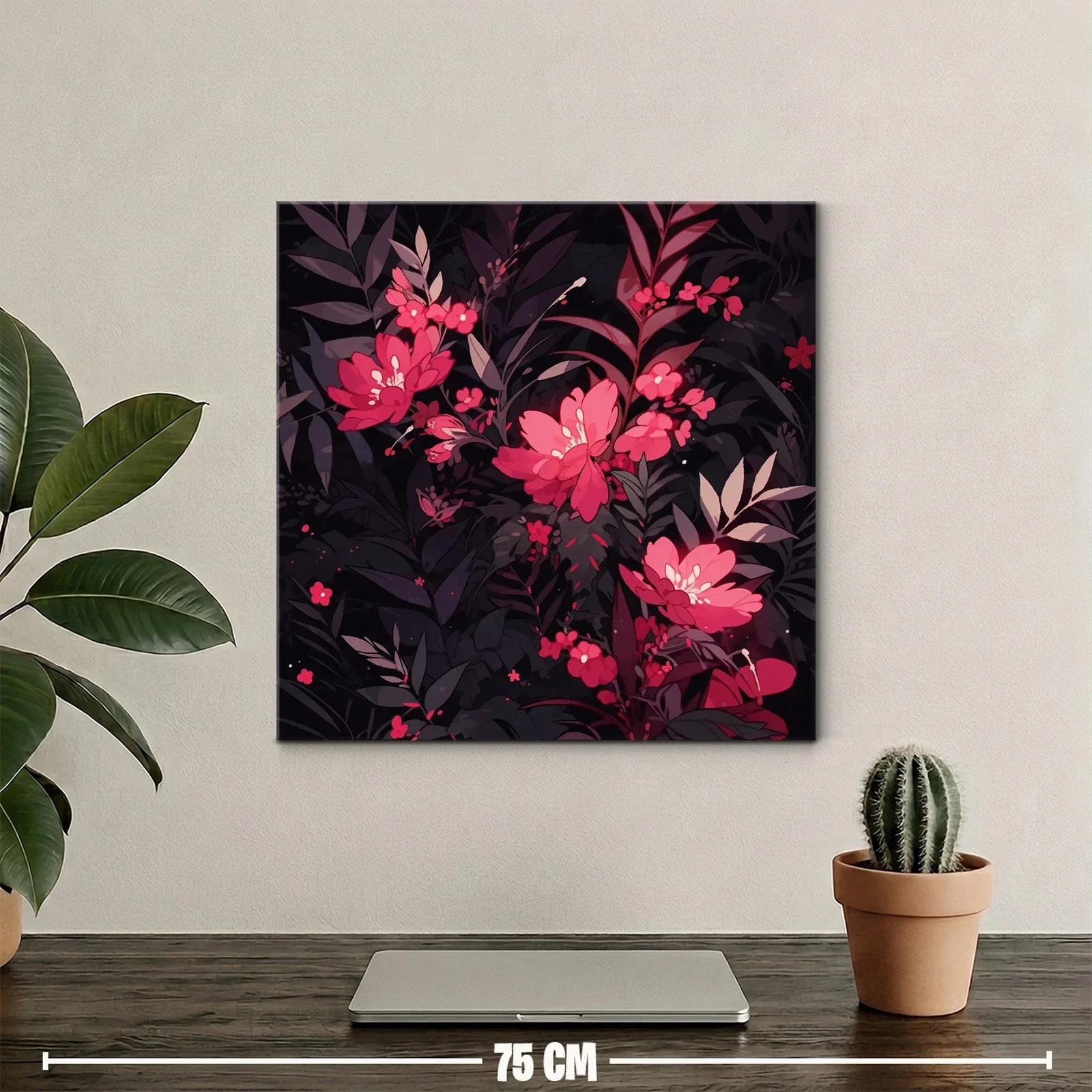 Cuadro de flores rojas sobre fondo oscuro elegante y moderno — miniatura 2